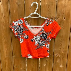 Garage Orange Floral Crop Top